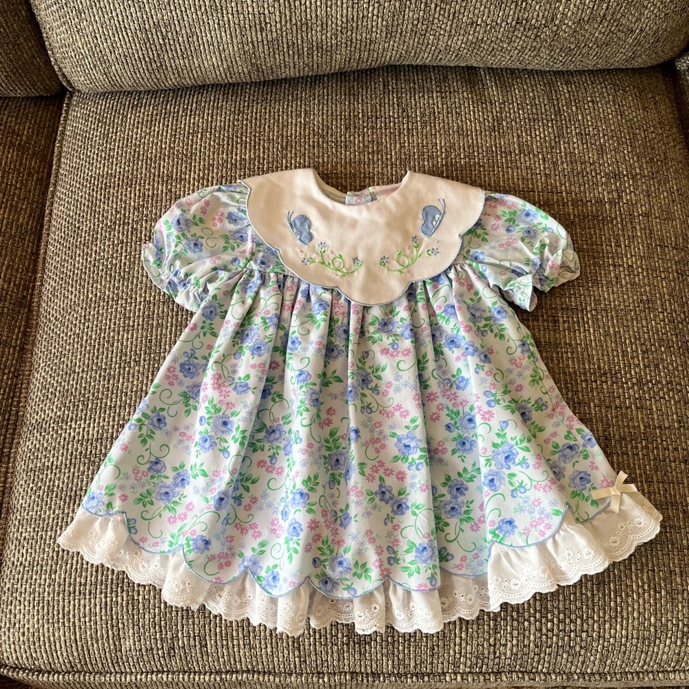 Vintage Baby blue dress size 18 month
